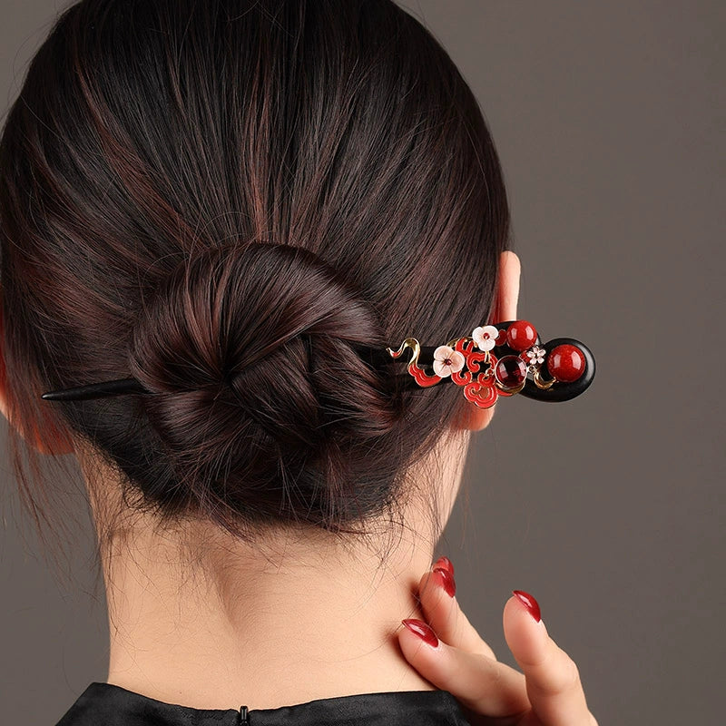Lucky Red Cloud Hair Stick