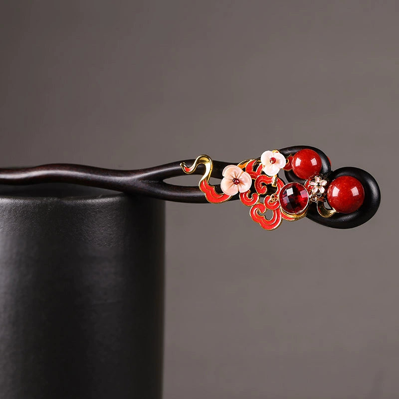 Lucky Red Cloud Hair Stick