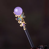 Violet Jade Butterfly Hair Stick