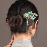 Emerald Bloom Hair Stick