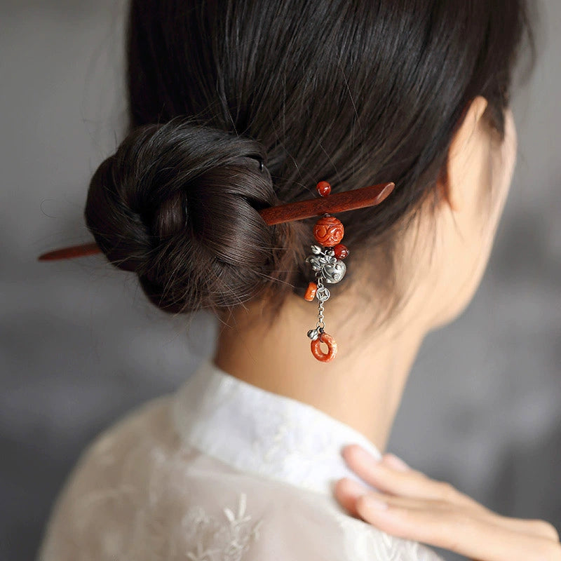 Jade Berry Dangle Hair Stick